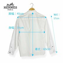 ★激レア★ HERMES エルメス セリエボタン シャツ ハーフジップ コットン トップス 長袖 白 ホワイト メンズ SMサイズ フランス製_画像4