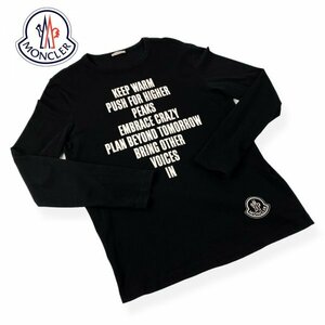 ★美品★ MONCLER モンクレール マグリア 2021AW／MAGLIA T-SHIRT GIROCOLLO レタリングロゴ ロングTシャツ ブラック 黒 Sサイズ