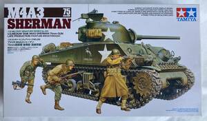 ★未組立・未開封品！タミヤ MM 1/35・M4A3 シャーマン・70mm砲搭載 後期型（全線突破）アメリカ軍 戦車・TAMIYA・3歩兵付・プラモデル