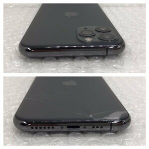 【ジャンク品】Apple iPhone 11 Pro 64GB MWC22J/A A2215 スペースグレイ Softbank 利用制限○ 最大容量77％ 割れあり 240320SK060142の画像4