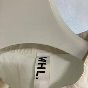 ★19SS MHL. マーガレットハウエル 高密度コットン プルオーバー バンドカラーシャツ 日本製 オフホワイト Lの画像5
