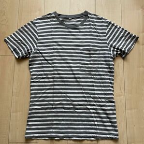 UNIQLO ユニクロ　 ボーダー 半袖Tシャツ Tシャツ　白×グレー