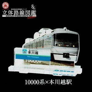 西武鉄道全駅制覇シリーズ 立体路線図鑑 第1弾 「10000系×本川越駅」 ／ ビーム ◇ ガチャ鉄 アクリルスタンド