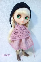 ブライスアウトフィット★Blythe outfit★★刺しゅうのお洋服★★くすみピンク★_画像8