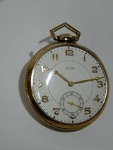 10K金張 ELGIN エルジン 手巻 懐中時計 稼働品 レターパックプラス可 0328W3G_画像3