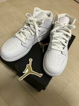 NIKE AIR JORDAN 1 MID 24.5cm Triple White エアジョーダン1 ミッド トリプルホワイト _画像1