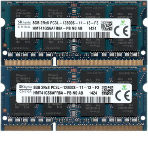 【DDR3 8GBx2枚 合計16GB ノートPC用】＜動作確認済＞SK hynix 低電圧 1.35V DDR3L-1600 (PC3L-12800S) HMT41GS6AFR8A-PB 2枚【中古】H111