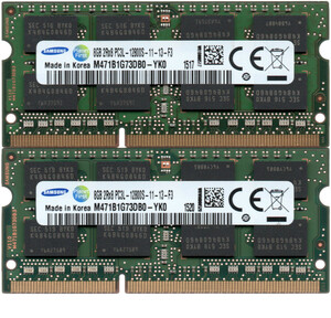 【DDR3 8GBx2枚 合計16GB ノートPC用】＜動作確認済＞SAMSUNG 低電圧 1.35V DDR3L-1600 (PC3L-12800S) M471B1G73DB0-YK0 2枚【中古】H116