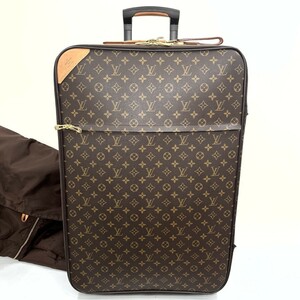 1円【極美品】LOUIS VUITTON ルイヴィトン モノグラム ぺガス65 キャリーバッグ スーツケース 旅行 トラベル メンズ　ボストンバッグ