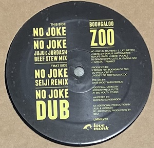 [ 12 / レコード ] Boohgaloo Zoo / No Joke ( House / Funk / Soul ) Lovemonk - LMNKV52 ハウス ファンク ソウル