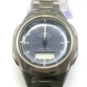 ○I12-110 CASIO/カシオ デジアナ文字盤 3針 メンズ 電波ソーラー 腕時計 WVA-430TJ 不動ジャンク品の画像1