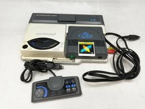 H242-245　NEC　ゲーム機本体　INTERFACE UNIT/IFU-30A CD PLAYER/CDR-30A Core Grafx/PI-TG3 PI-PD6コントローラー　4点まとめ【中古品】