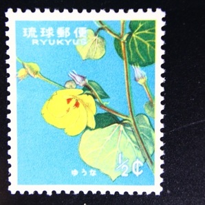 【即決R112】送料63円 琉球切手（沖縄）花切手 ユウナ 1/2¢ 1962年(昭和37年) 型価30の画像1