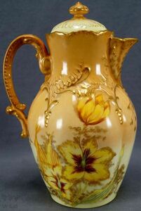 ru Don Limo -ju рука .. желтый цветок персик золотой шоколад pot C. 1891-1896