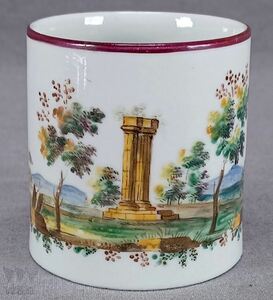 Art hand Auction 18th Century Doccia Italy Hand-Painted Ancient Ruins & Puce Coffee Cup, antique, collection, miscellaneous goods, others