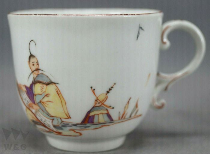 Tasse à café en porcelaine de paysage chinoiserie peinte à la main de Nymphenburg du 18ème siècle, antique, collection, marchandises diverses, autres