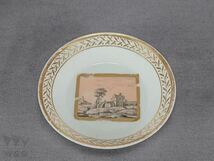 オールドパリ 手描きセピア色お城風景 ゴールドコーヒーカップ＆ソーサー C.1790-1810 A_画像8