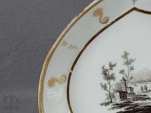 ナストパリ手描き修ロード院＆修ロード士スペード型デザート皿 C.1790-1800_画像8