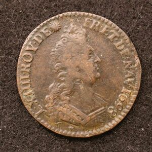 KM407/フランス ルイ14世 1 Liard銅貨（1713-1715）[E3918]コイン