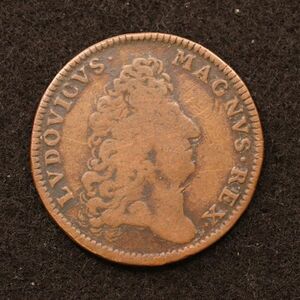フランス ルイ14世 黄銅貨（1671）トークン[E3894]コイン