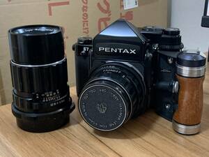 PENTAX 67・Super-Multi-Coated TAKUMAR/6x7 1:2.4/105・ 1:4/200 中古カメラ【福CR-647】