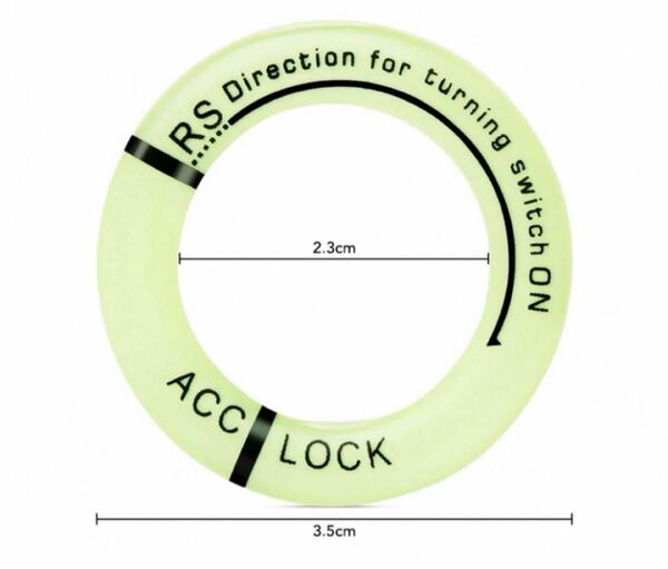 配線不要！ 貼るだけカスタム 汎用 発光 蓄光 キーシリンダーステッカー LED風カスタム
