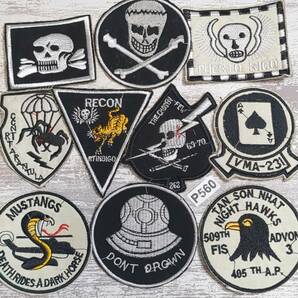 ★P560 BLACK 白黒 ベトナム戦争 ワッペン 10枚 ★刺繍 パッチ 東洋系 MA-1 MA-65 M-51 N-3B N-1 N-2B