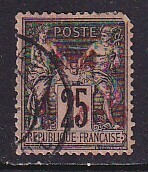 16 フランス在中国局【使用済】＜「1901 SC#15 加刷改値 4c on 25c」＞_画像1