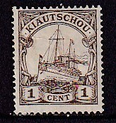 5 ドイツ膠州湾租借地【未使用】＜「1906 SC#33 カイザーの帆船《エンツォレルン》 1c.」＞