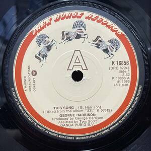 ◆1円開始!◆UKorg7”s!◆GEORGE HARRISON◆THIS SONG◆