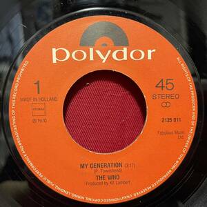 ◆1円開始!◆オランダ7”s!◆THE WHO◆MY GENERATION/SUBSTITUTE◆