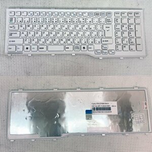 【美品】ノート用キーボード 日本語配列 白 ★ 富士通 MP-11L60J0-D851 CP569158-01 30pin 367.5mm×128.5mm #2489-K