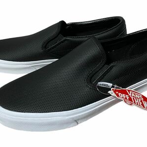 未使用日 VANS SLIPON LEATHER バンズ パンチングレザー スリッポン 黒 US11 29㎝の画像1