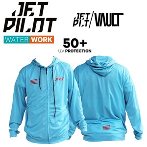  jet Pilot JETPILOT 2024 Rush Guard with a hood . free shipping RX bolt L/S hydro f-ti-JA24613 blue S