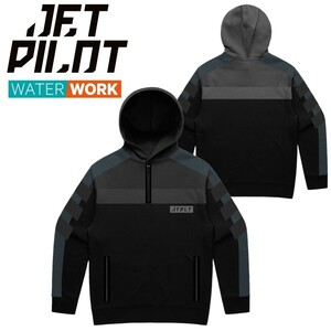 ジェットパイロット JETPILOT 2024 パーカー 送料無料 アライン 1/4 ジップ W24709 ブラック M トレーナー