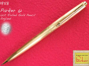 ◆レア美品◆ 1958年製 パーカー 61 カスタム 12金RG ゴールドペンシル イギリス◆1958 PARKER 61 Custom Rolled Gold Pencil England◆