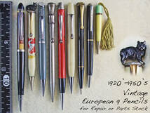 ◆パーツ◆1920’s~50’s ヴィンテージ・ヨーロピアンペンシル 9本 ◆1920’s~50’s Vintage European 9 Pencils for Repair or Parts ◆_画像1