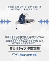 SUPLI　高齢者 両耳装用 SUPLI 集音器 音声拡張器 耳掛けタイプ 左右両用 充電式 音量4段階調整 軽量 小型 イヤーピース4個付きノイズ抑え_画像4