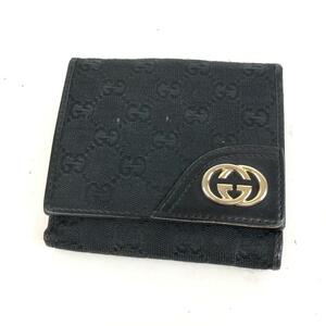 GUCCI グッチ GGキャンバス 二つ折り財布 ブラック レディース ブランド