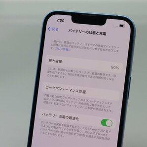 Apple iPhone13 256GB Blue A2631 MLNM3J/A バッテリ90% ■SIMフリー★Joshin2384【1円開始・送料無料】の画像5