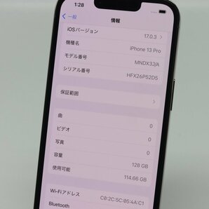 Apple iPhone13 Pro 128GB Alpine Green A2636 MNDX3J/A バッテリ93% ■SIMフリー★Joshin6709【1円開始・送料無料】の画像3