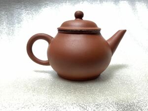 R 中国宣興　唐物　急須　朱泥　横手　陶器　茶器　茶道具　検索) 中国美術　中国骨董品　中国古玩　時代物　年代物　骨董品　煎茶道具 