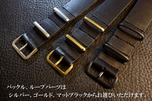 ◆クロコダイルNATO G10Strap◆本クロコダイルレザー Custom Order(ラグ幅/BUCKLE COLOR) CHOCOLATE BROWN 受注生産 ワニ革 腕時計ベルト_画像10