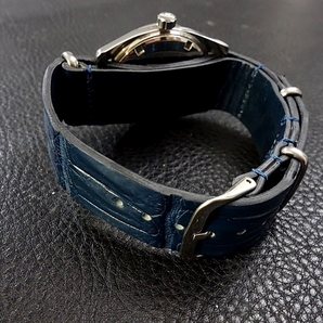 ◆クロコダイルNATO G10Strap◆北米産クロコダイル Custom Order(ラグ幅/BUCKLE COLOR) 本藍染めINDIGO BLUE 受注生産 ワニ革 腕時計ベルトの画像9