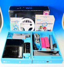 ★動作確認済 Nintendo 任天堂 Wii クロ RVL-S-KABN マリオカートWii セット★_画像1