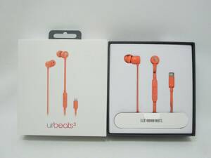 ‡ 0939 Beats by Dr. Dre urBeats3 カナル型イヤホン Lightning コーラル A1942 2019年製 動作確認済 ベタツキ有り 中古