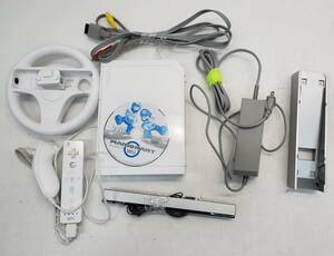 §　A77660 【動作確認済】 Wii 本体 コントローラー ソフト まとめ セット マリオカート 中古品 Wiiハンドル 任天堂 ゲーム機