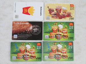 ◆マクドナルド マックカード 商品券 500円×6枚 額面3000円/未使用品
