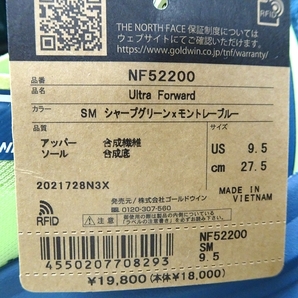 THE NORTH FACE ノースフェイス 定1.9万 Ultra Forward vibramソール ランニング シューズ スニーカー NF52200 SM 27.5cm ▲030▼kkf0103dの画像8