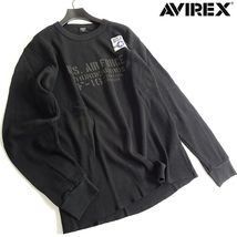 AVIREX アヴィレックス 速乾ワッフル ステンシルプリント クルーネック 長袖 Tシャツ ロンT カットソー 3130032 010 2XL ▲015▼kkf220us_画像1